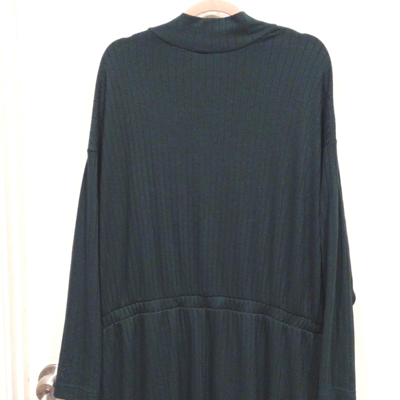Old Navy Women's Green Ribbed Mock Neck Long Sleeve Knit Midi Dress Sz 2X-Casual - Picture 5 of 6